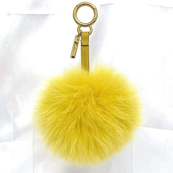 Fendi Bag Charm ec-20971 Yellow Fur GP FENDI Key Ring Holder Men's Women's Ac... - Picture 2 of 6